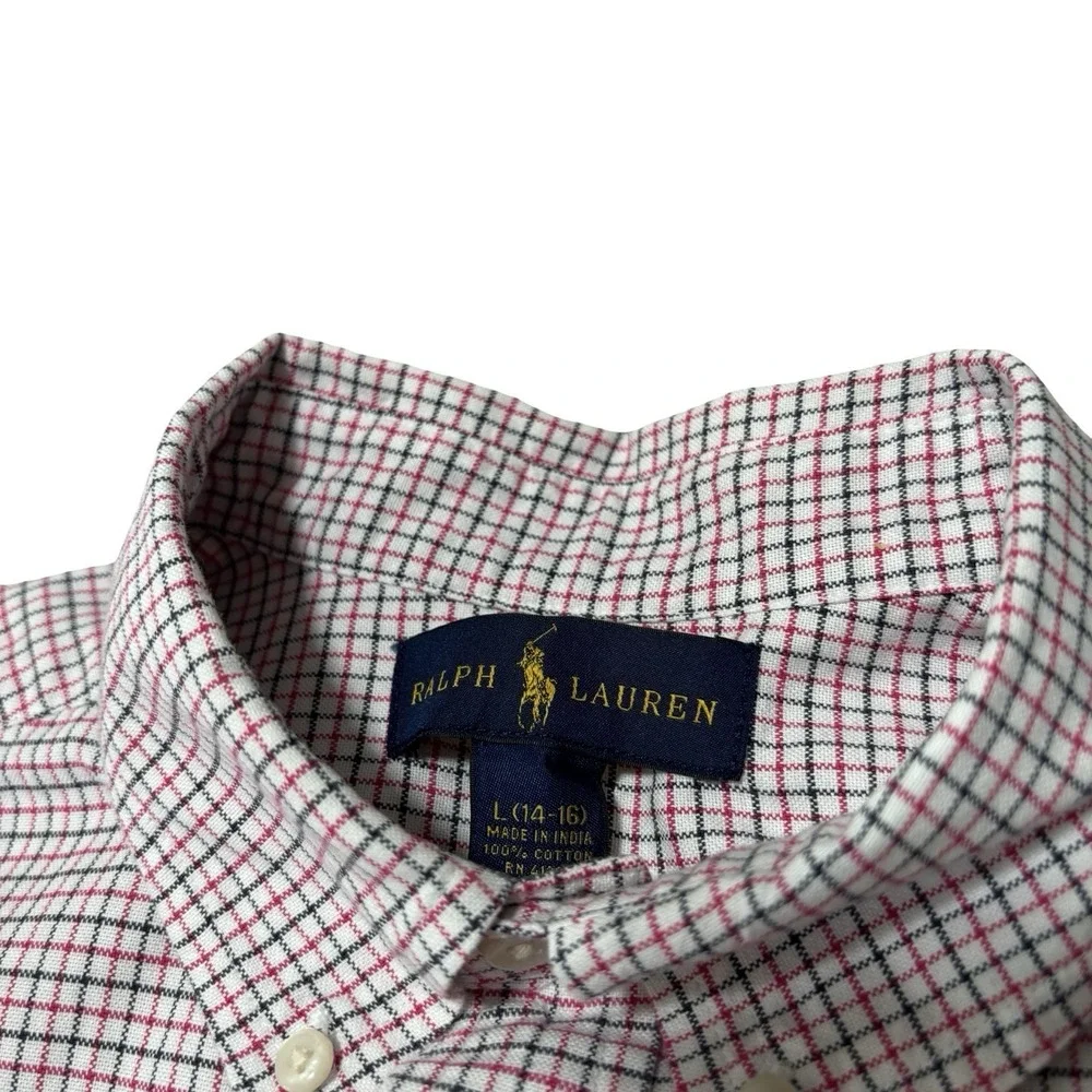 Ralph Lauren Youth Boys Oxford Button Down‎ Shirt Size Large 18.5 x 25